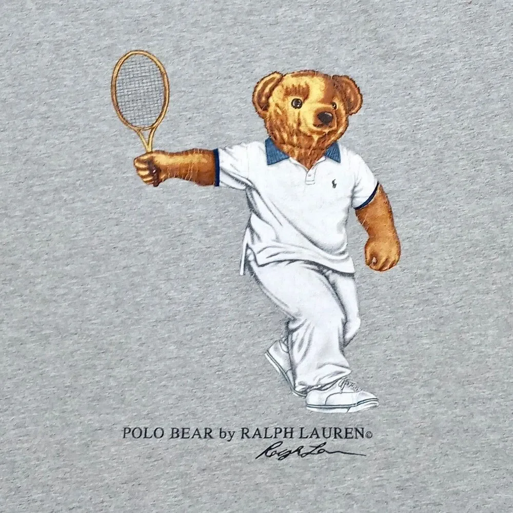 *READ* Vintage Polo Ralph Lauren Tennis Bear T-Shirt Mens Size XL Preppy